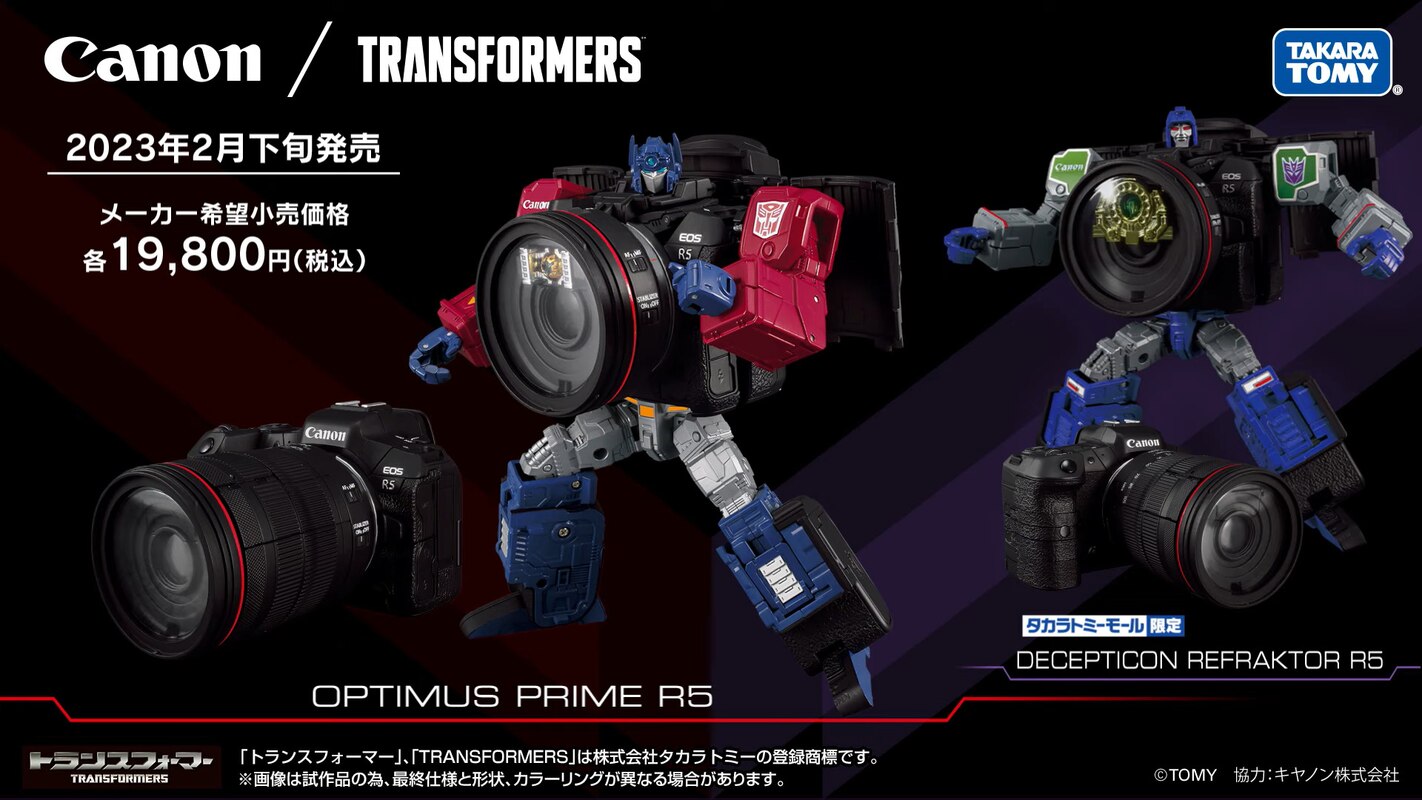 Takara Tomy Canon EOS X Transformers Optimus Prime R5 Crossover